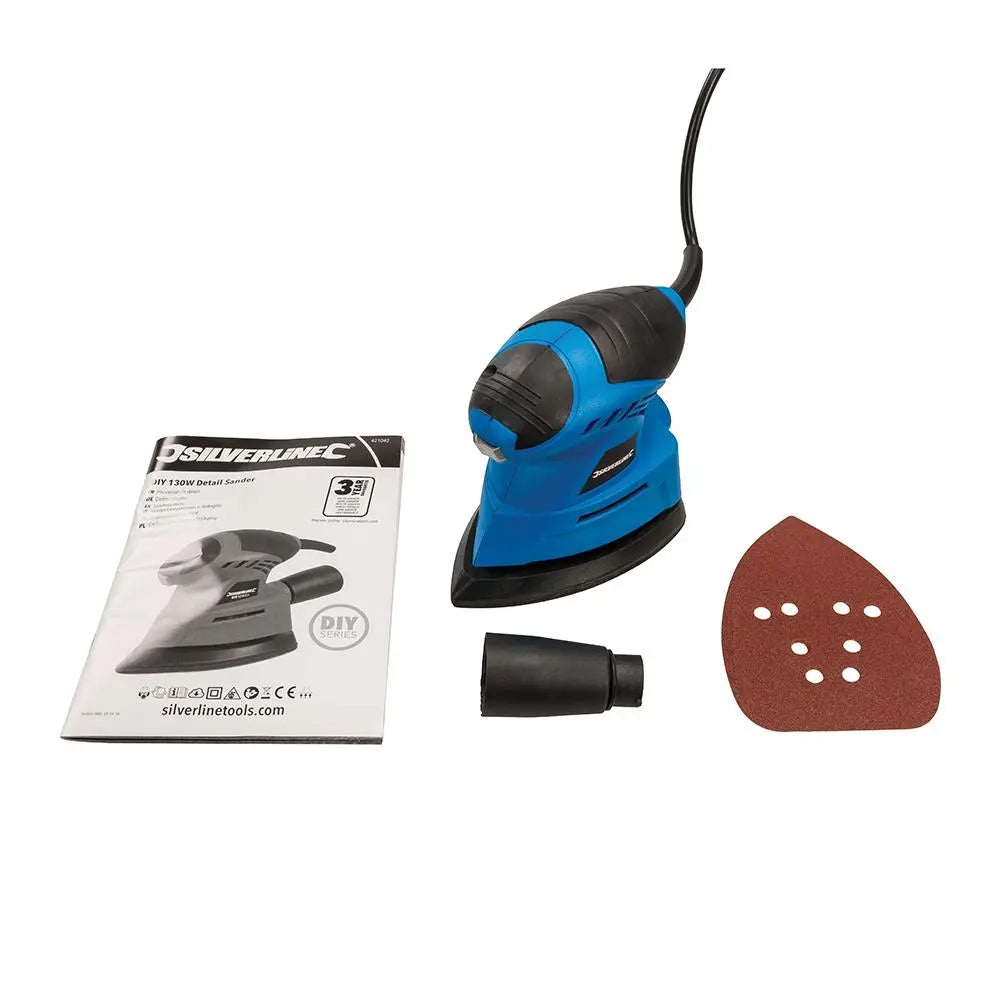 Silverline 130W Detail Sander 140mm 421042  White Rose Tools