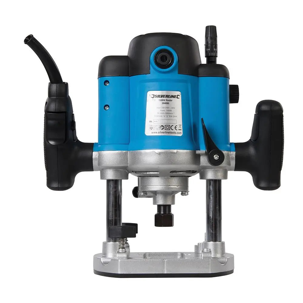 Silverline 1500W Plunge Router 1/2" 264895  White Rose Tools
