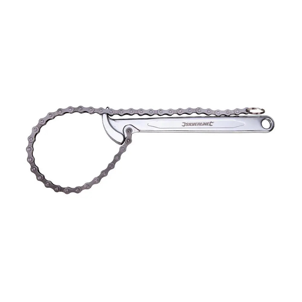 Silverline 150mm Oil Filter Chain Wrench Strap Removal Tool 