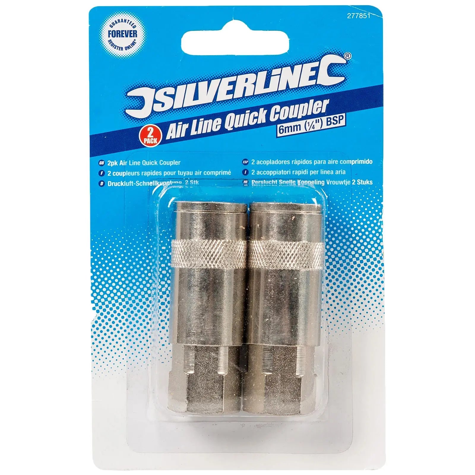 Silverline 2 Piece Quick Coupler 1/4" BSP Female Thread  Air Tool Connectors 