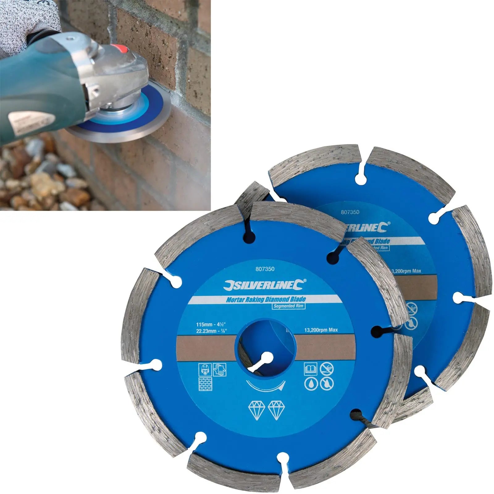 Segmented Rake Design Silverline 2 Piece Segmented Mortar Rake Diamond Blade Cutting Angle