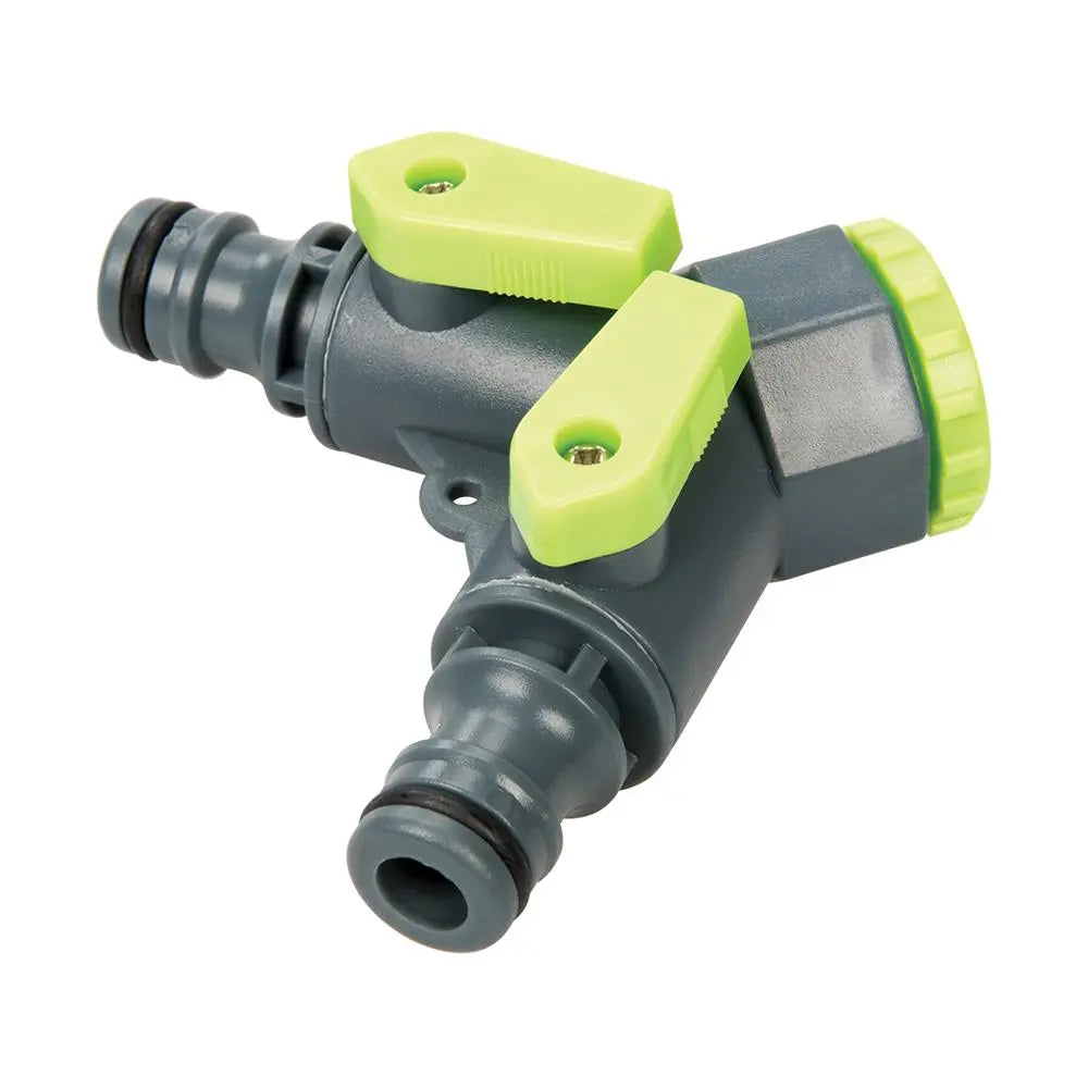 Silverline 2-Way Tap Connector 3/4" BSP to 1/2" Male 444072  White Rose Tools