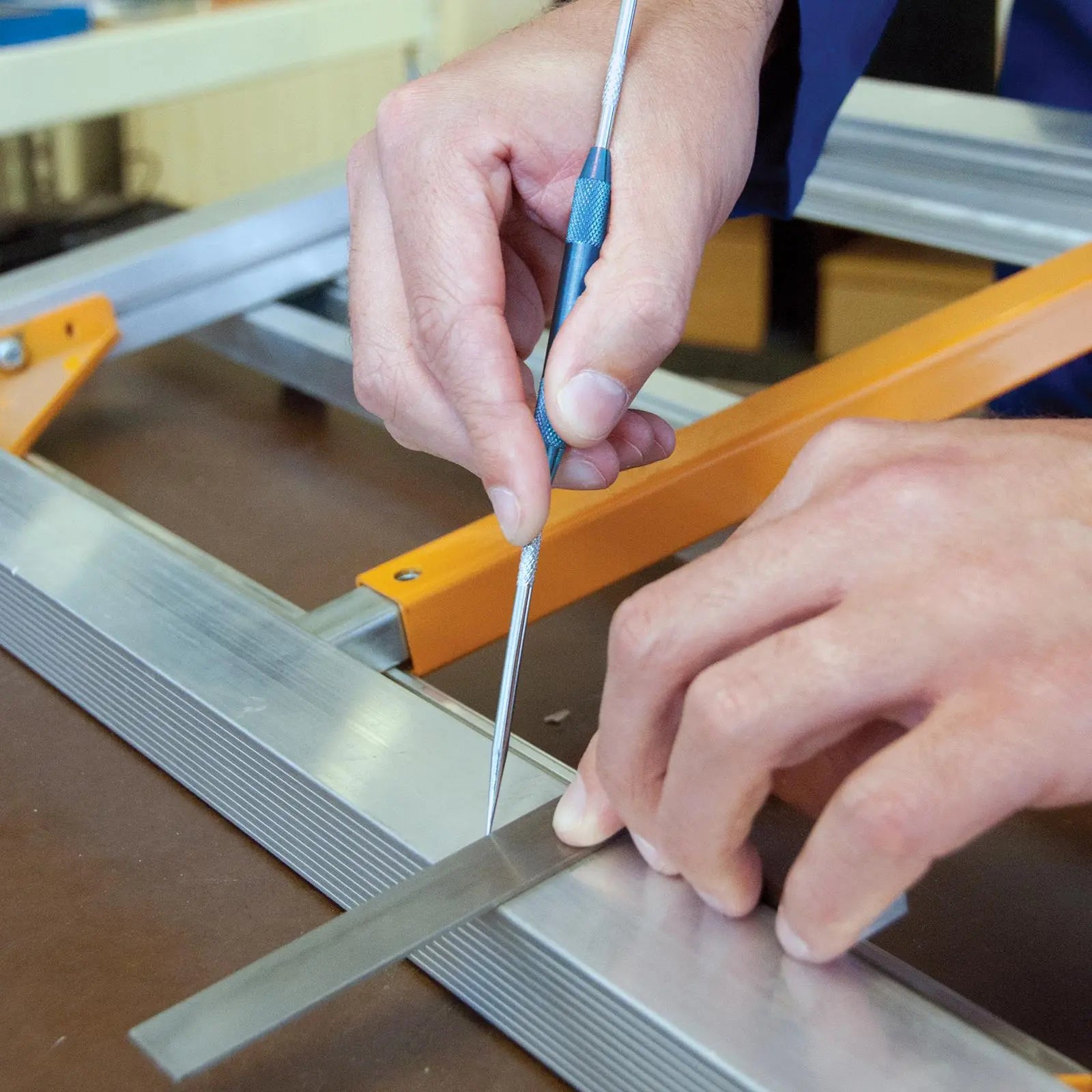 Silverline 200mm Engineers Scriber Straight & 90° Scoring Metal Plastic 