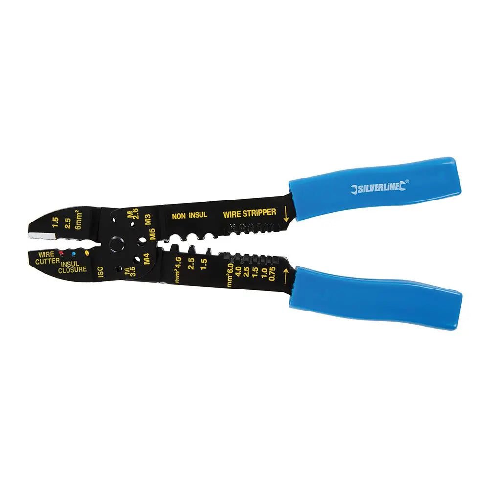 Silverline 230mm Crimping & Stripping Pliers Insulated Terminals 