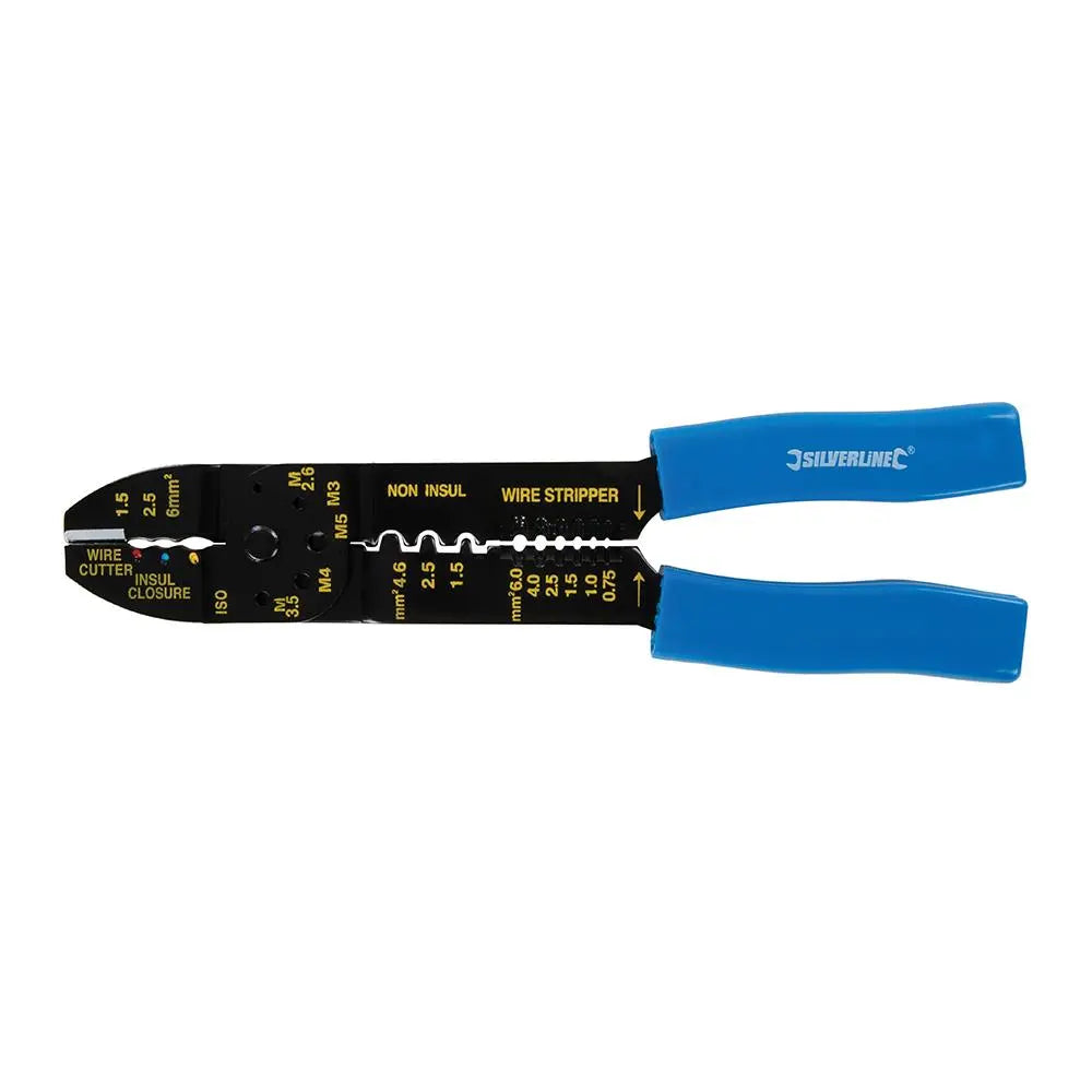 Silverline 230mm Crimping & Stripping Pliers Insulated Terminals 