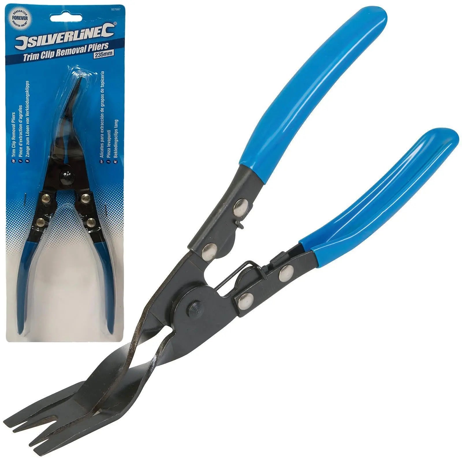 Silverline 235mm Trim Clip Removal Pliers Car Van Upholstery Automotive Bodywork 