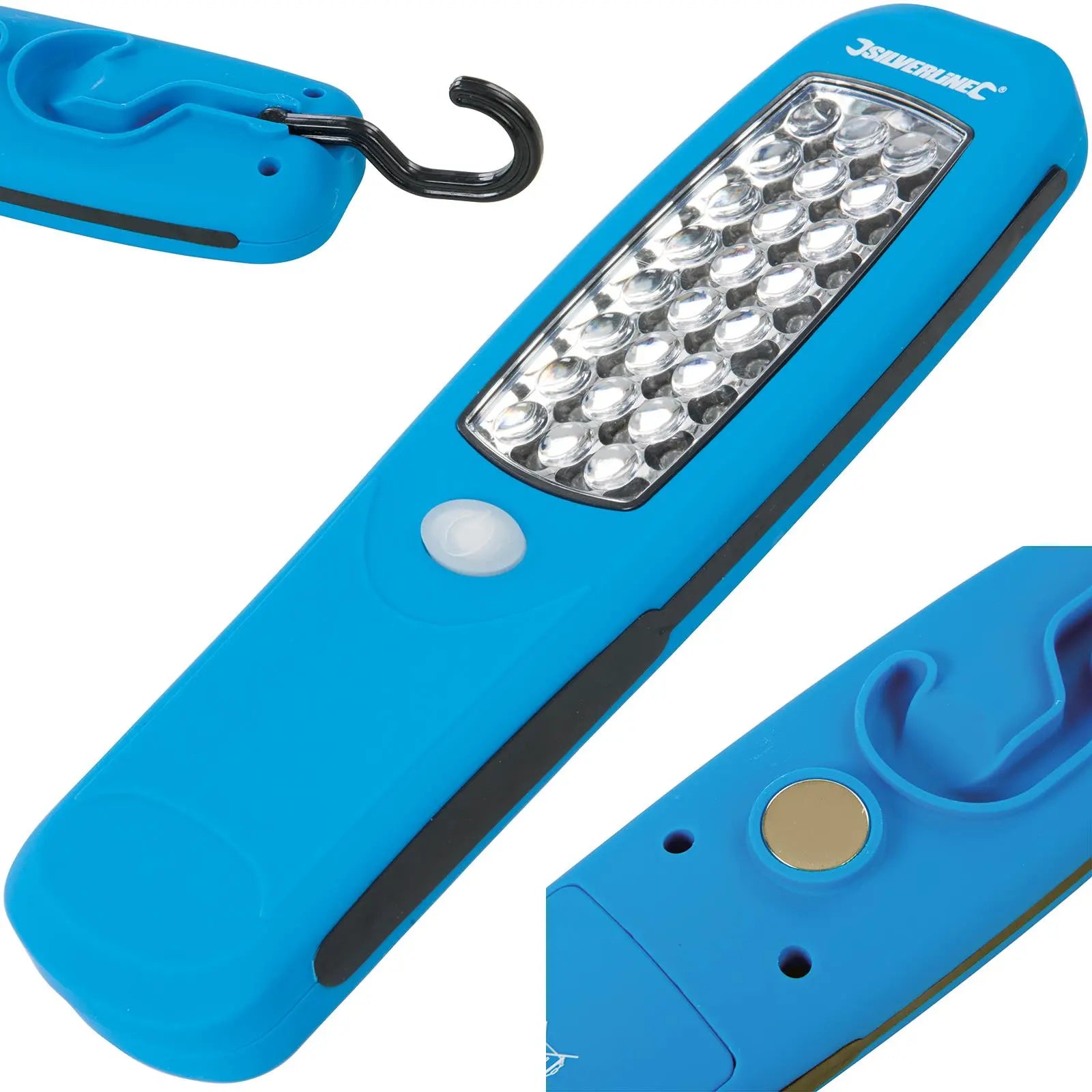 Silverline 24 LED Magnetic Torch Hanging Camping Flash Light Car Garage 