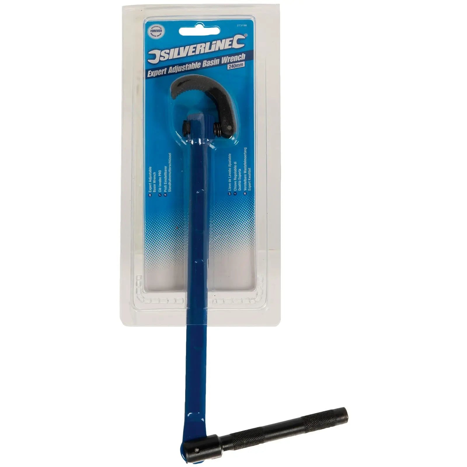 Silverline 240mm Expert Adjustable Basin Wrench Spanner Tap Sink Bath 