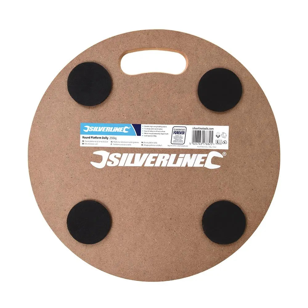 Silverline 250kg Round Platform Dolly 380mm Lifting Handling Furniture Removal 