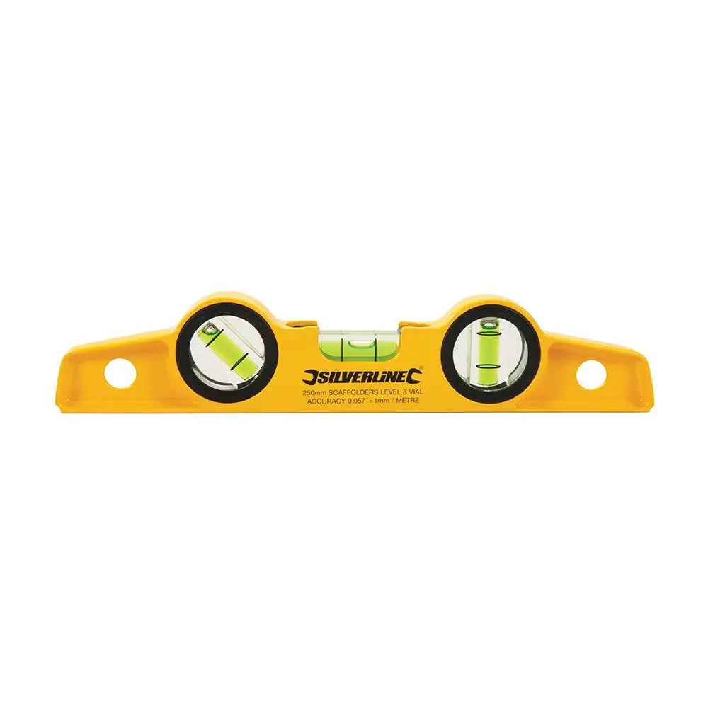 Silverline 250mm Scaffolders Spirit Level with Magnetic Base 