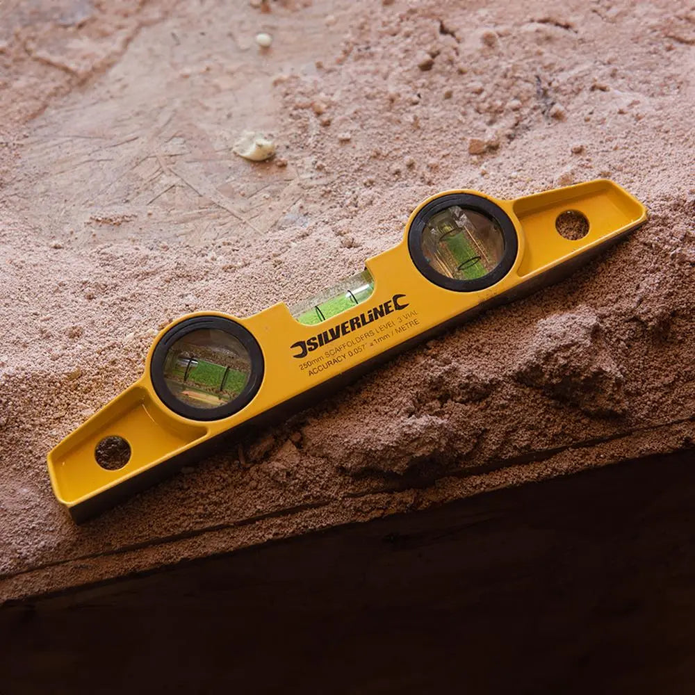 Silverline 250mm Scaffolders Spirit Level with Magnetic Base 