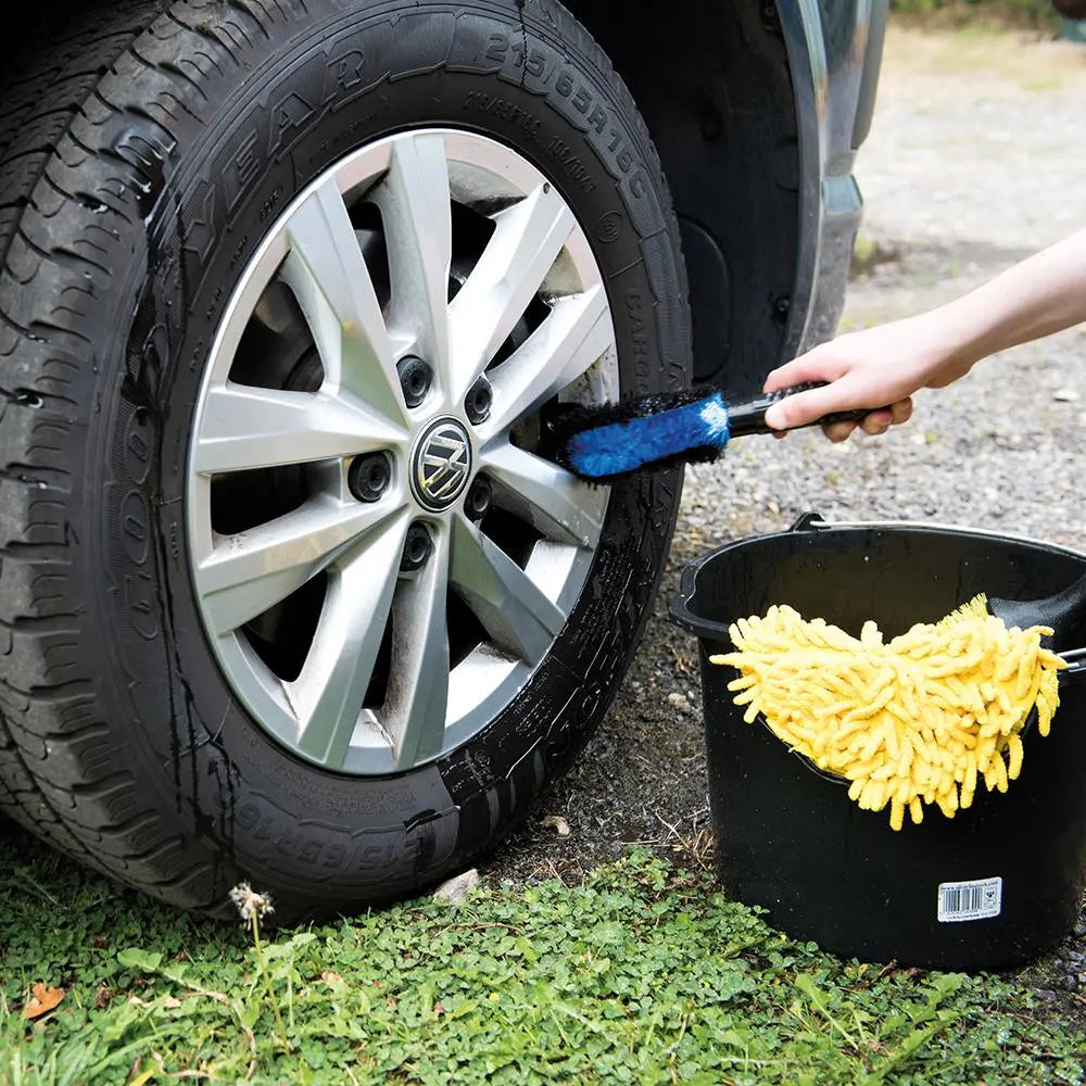 Silverline 250mm Wheel Cleaning Brush Steel Alloy Car Van Auto Valet 