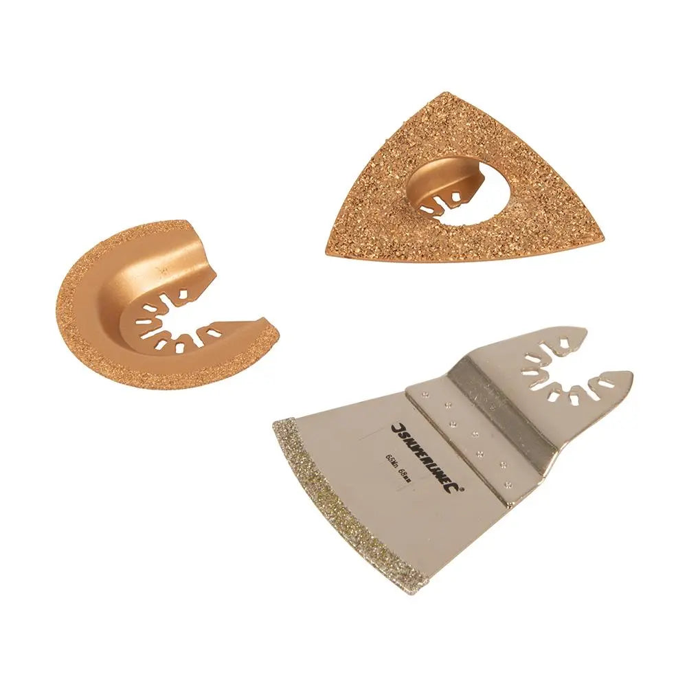 Silverline 3 Piece Multi-Cutter Ceramic Blade Set Cutting Griding Concrete 