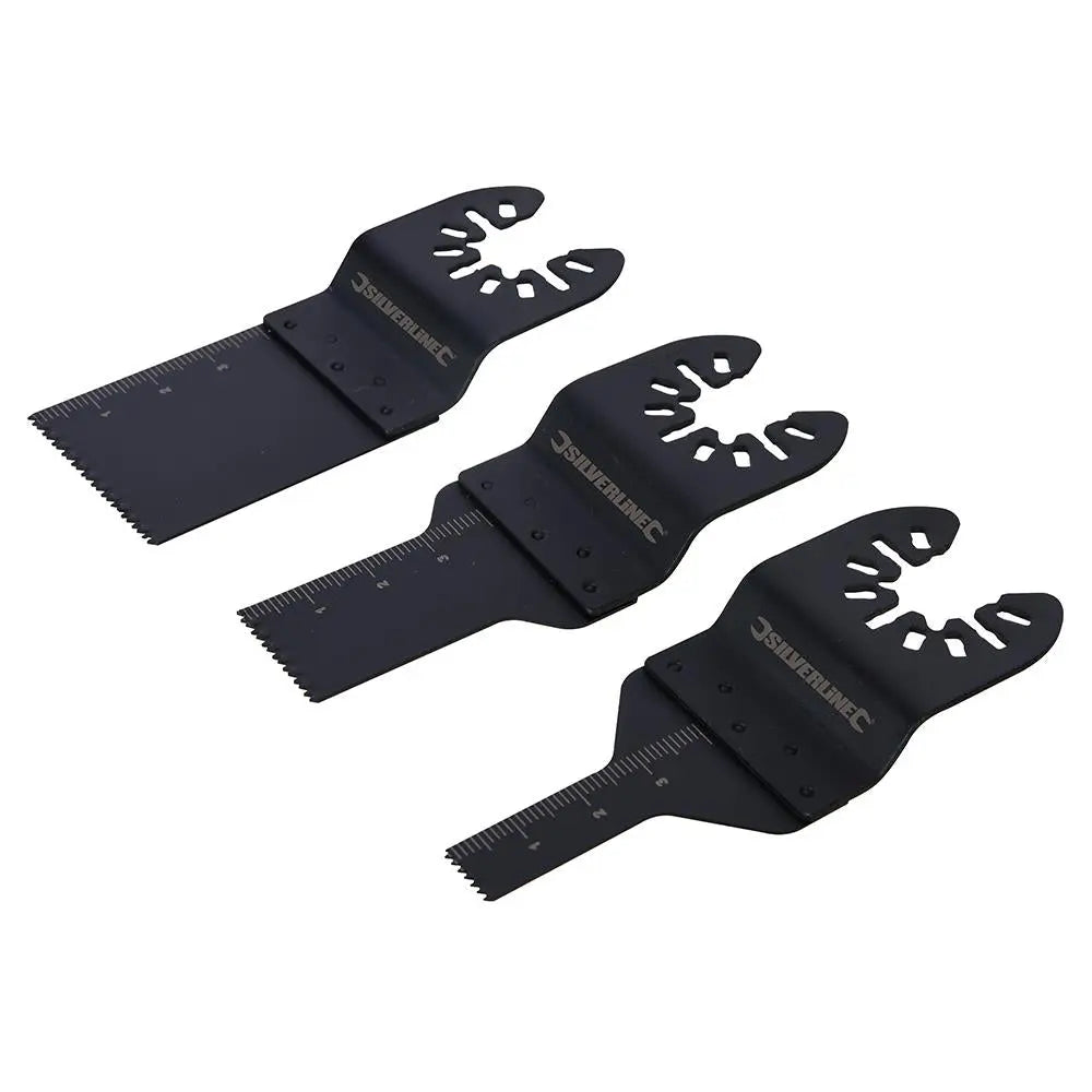 Silverline 3 Piece Multi-Cutter Saw Blade Set Oscilating Cutter HCS Scraper 