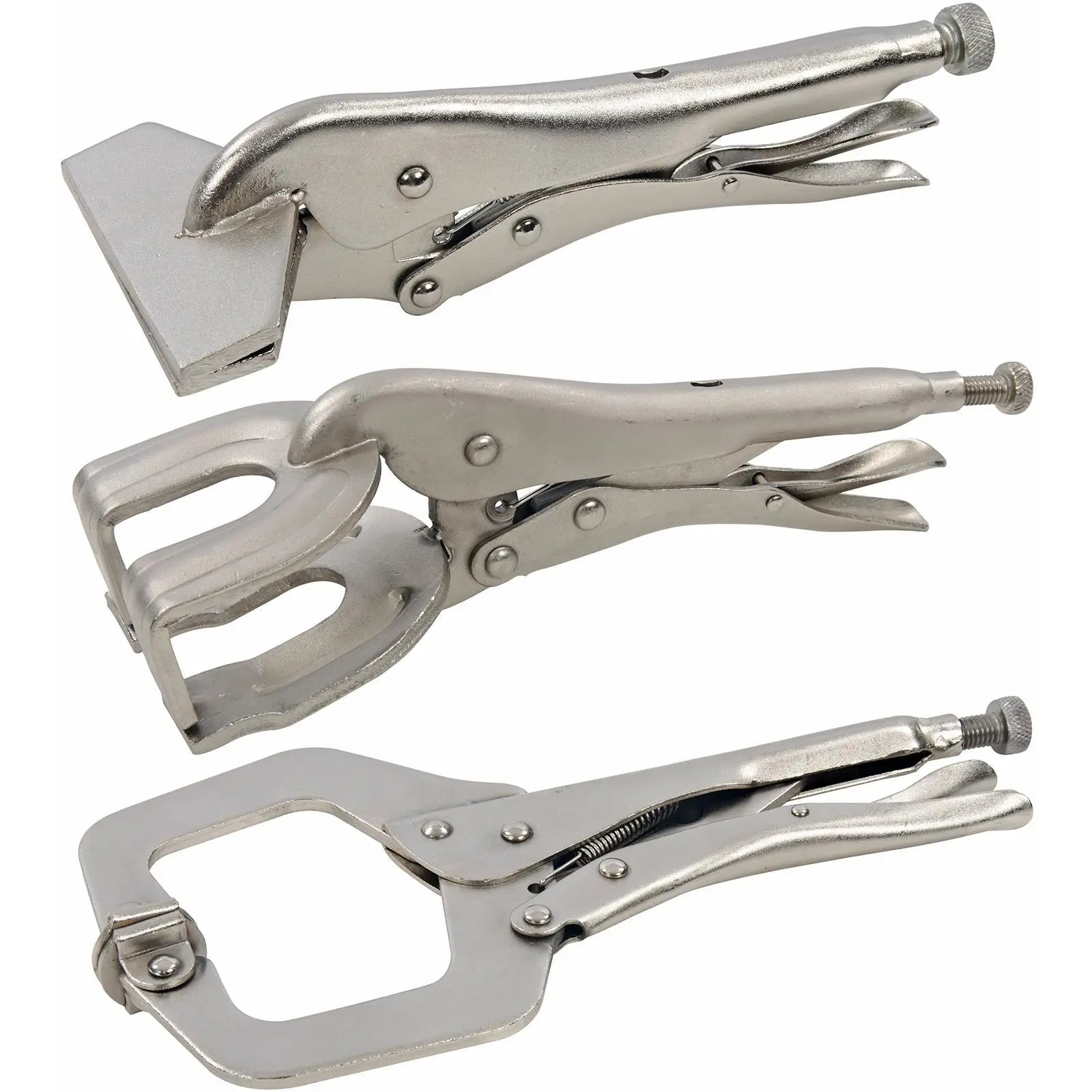 Silverline 3 Piece Welding Clamp Set Welders Metal C-Clamp Adjustable 
