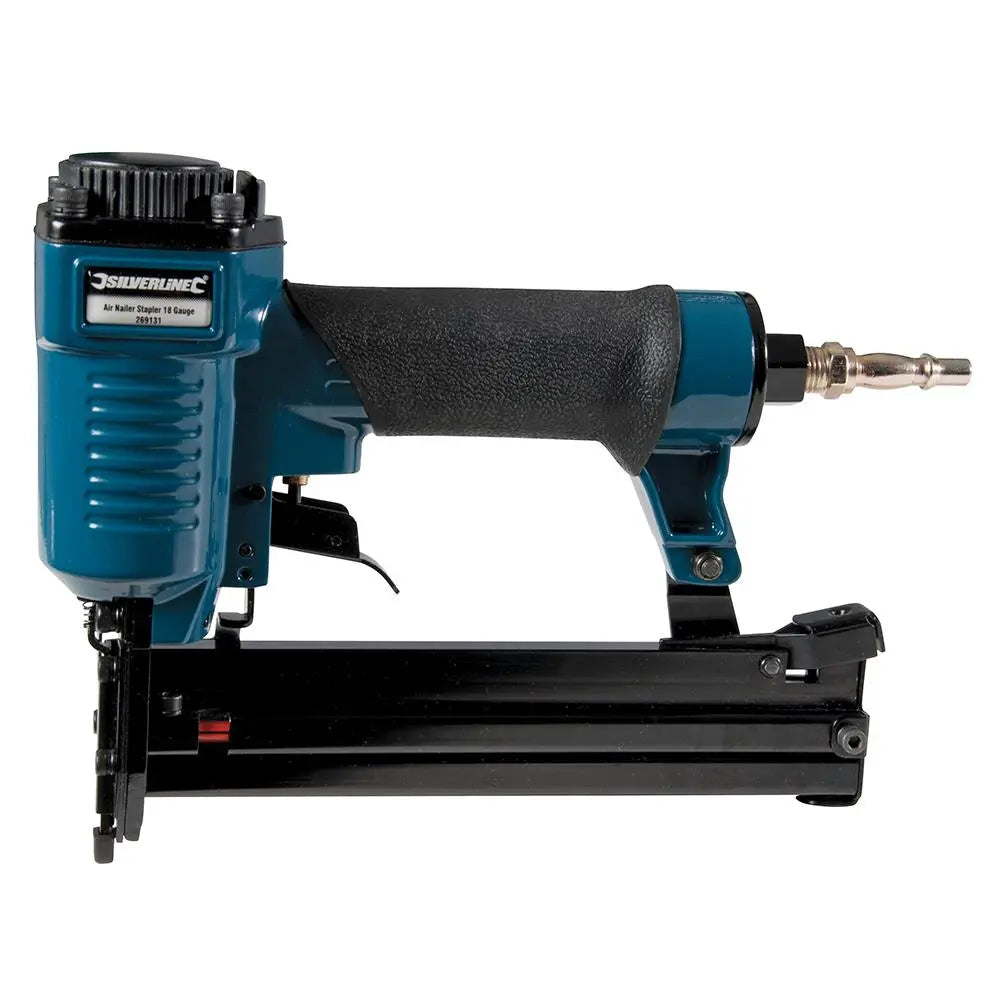 Silverline 32mm Air Nailer Stapler 18 Gauge 10-32mm Staple Nail Gun Power Tool 