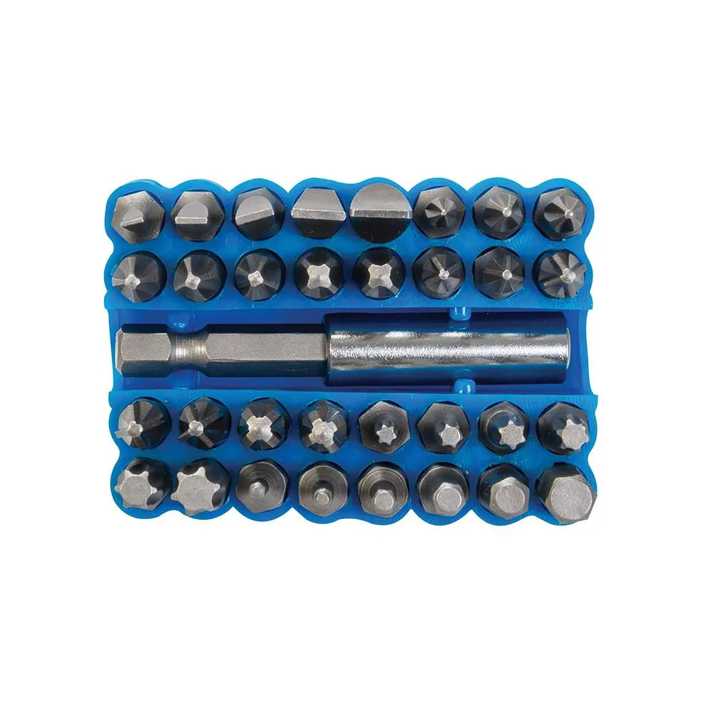 Silverline 33 Piece Screwdriver Bit Set 25mm 60mm Magnetic Bit Holder 