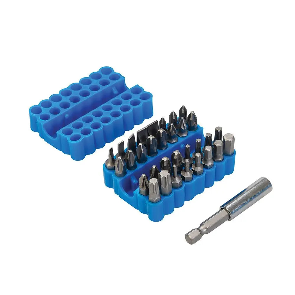 Silverline 33 Piece Screwdriver Bit Set 25mm 60mm Magnetic Bit Holder 