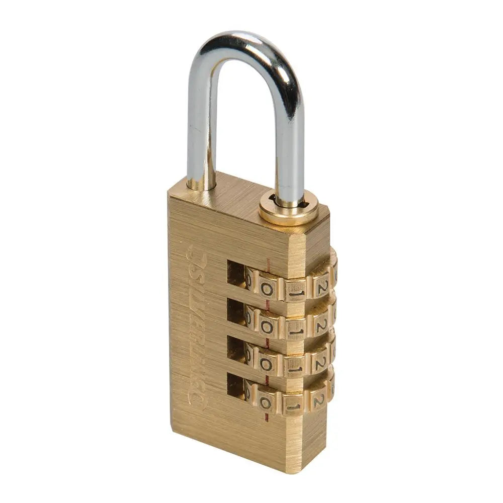 Silverline 4-Digit Combination Brass Padlock Steel Shackle Security Gate Shed 