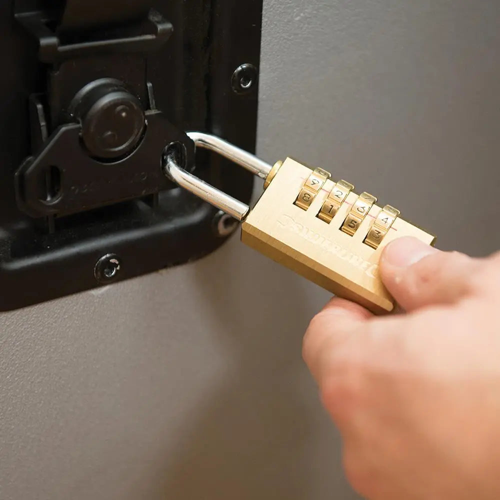 Silverline 4-Digit Combination Brass Padlock Steel Shackle Security Gate Shed 