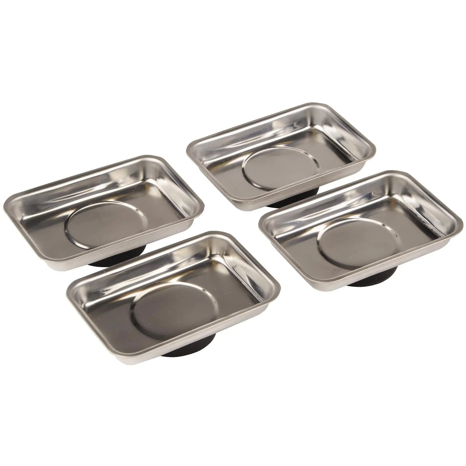 Silverline 4 Piece Magnetic Tray Set 95 x 65mm Fixings Storage Garage Auto 