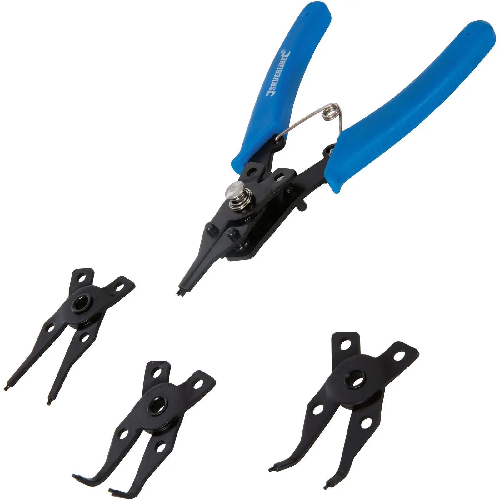Silverline 5 Piece Circlip Pliers Set 160mm External Internal Straight Jaws Combi 