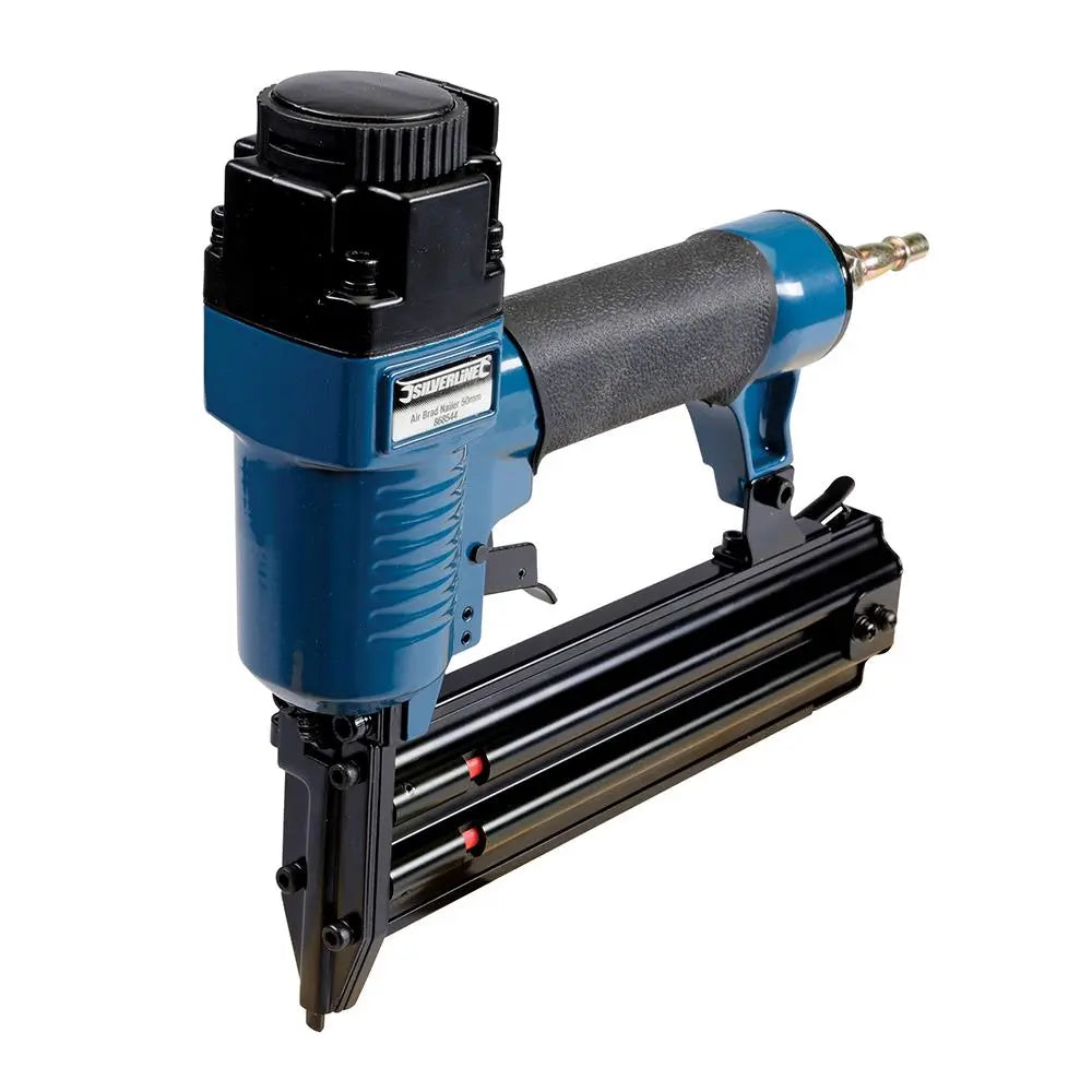 Silverline 50mm Air Brad Nailer 18 Gauge Flooring Woodwork Nail Gun Tool 1/4 