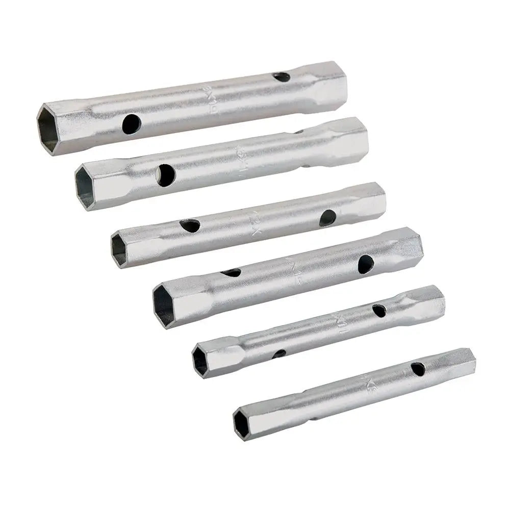 Silverline 6 Piece Metric Box Spanner Set with Tommy Bar 8-19mm 