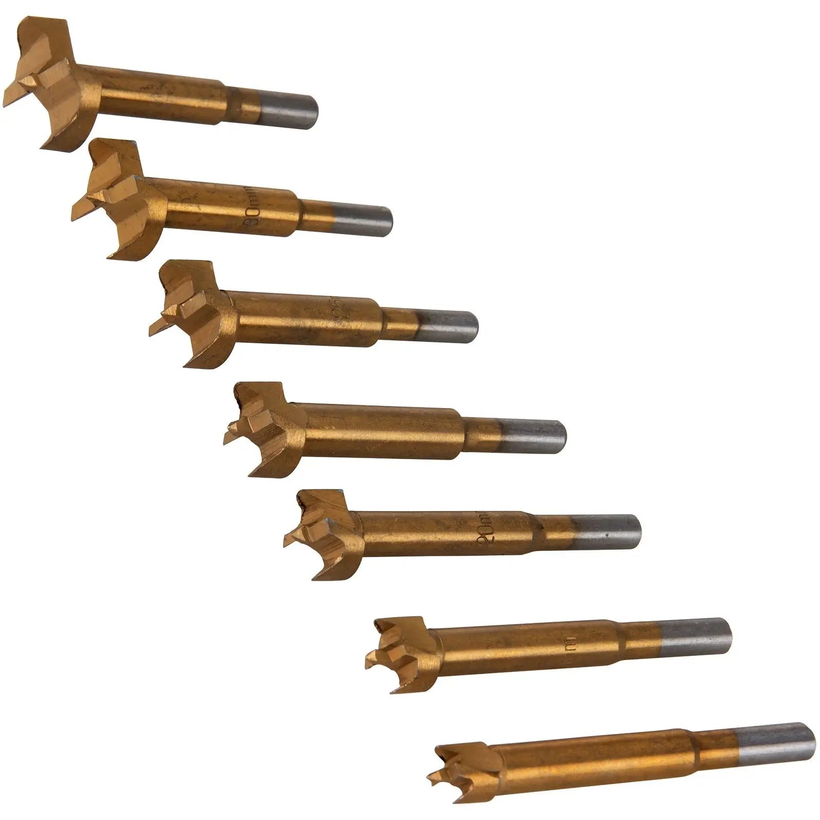Silverline 7 Piece Titanium Coated Forstner Drill Bit Set 12-35mm 