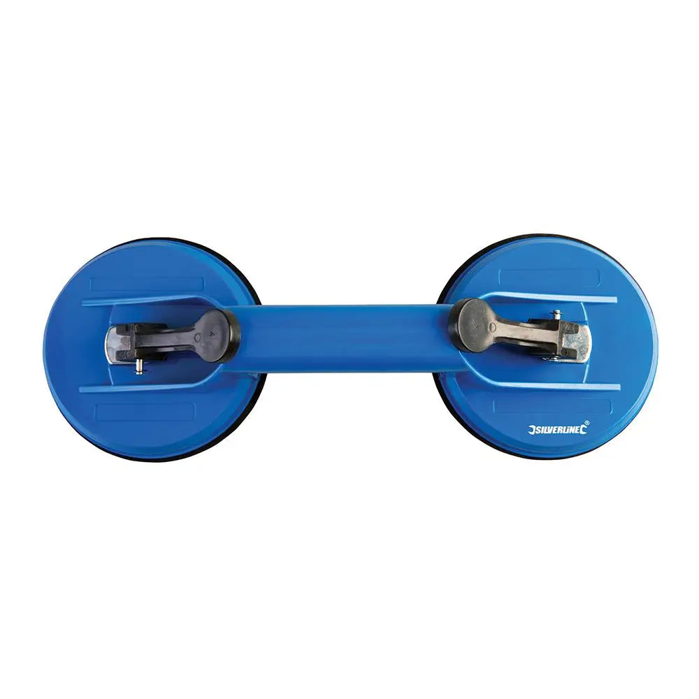 Silverline 70kg Double Suction Pad Glass Window Dent Puller Lifting 
