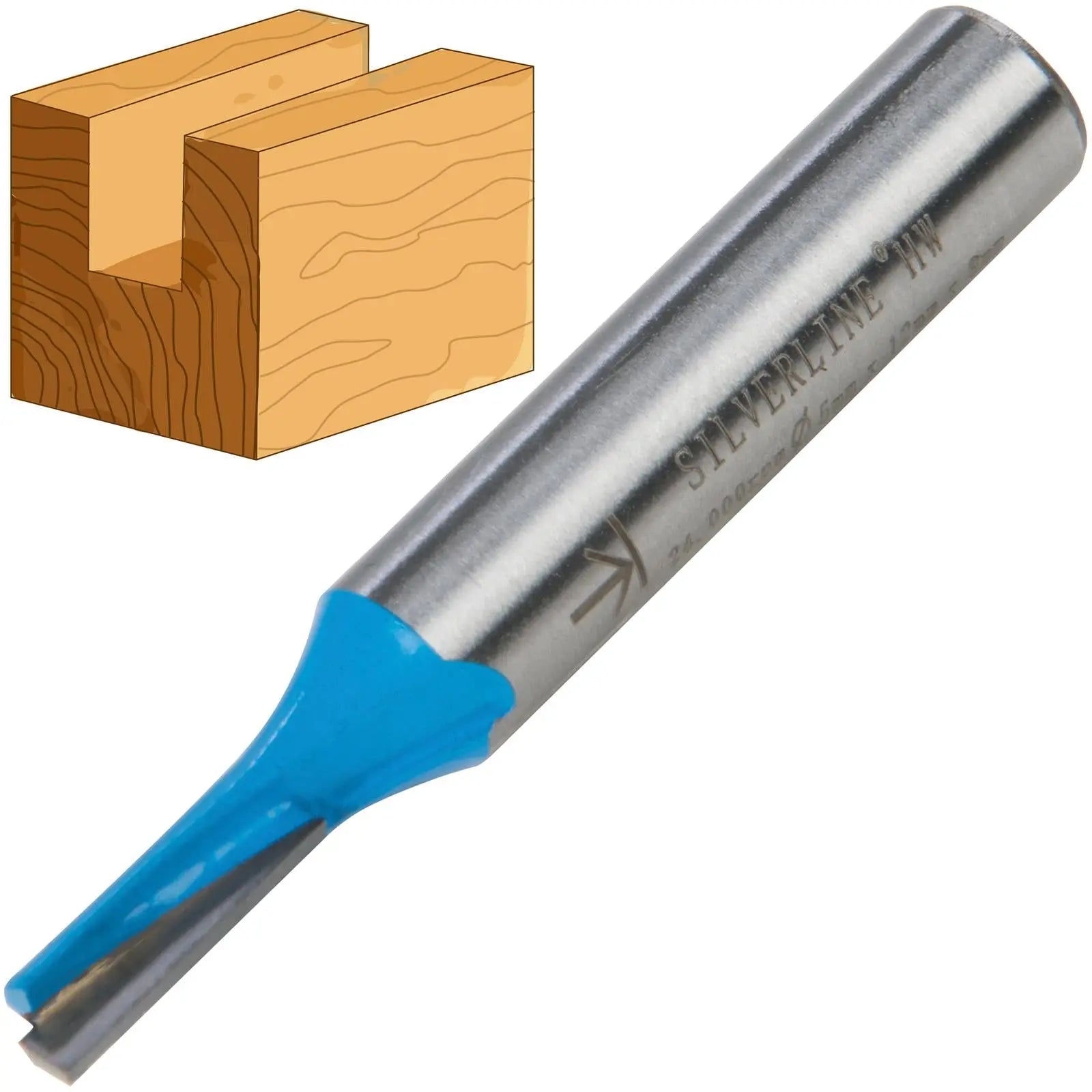 Silverline 8mm Shank Straight Metric Router Bits Cutters 