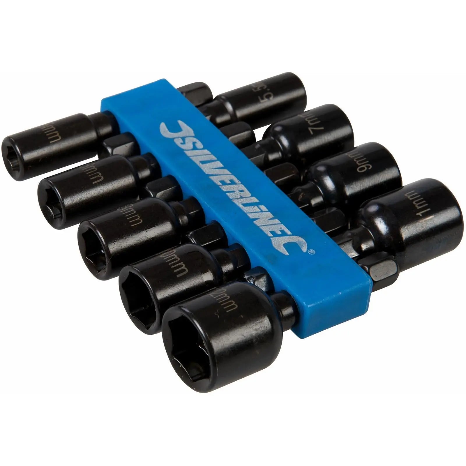 Silverline 9 Piece Metric Magnetic Nut Driver Set 5-12mm Metric Hex Drill Socket Adaptor 