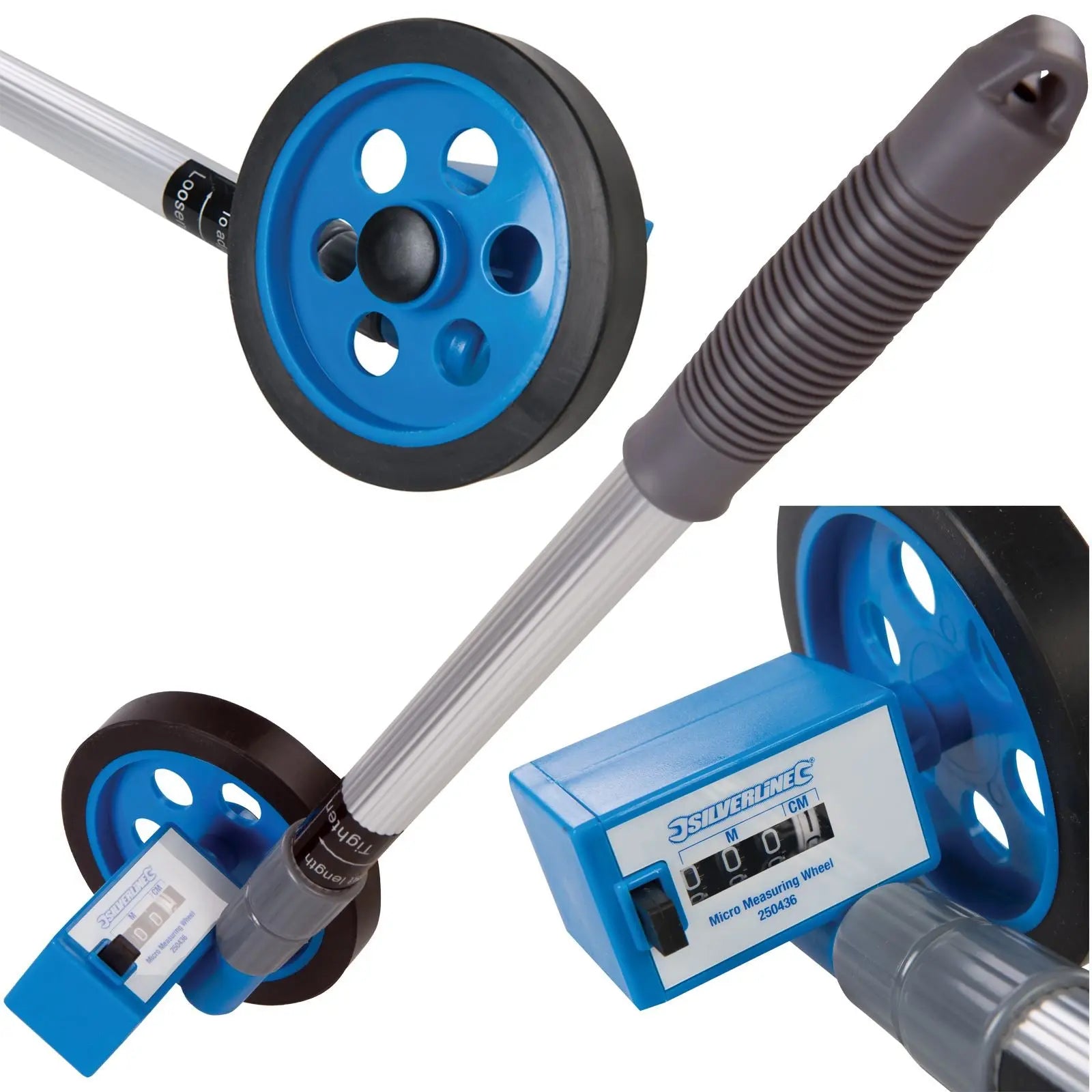 Silverline 999m Micro Measuring Wheel Telescopic 0-999m Metric Compact Distance 