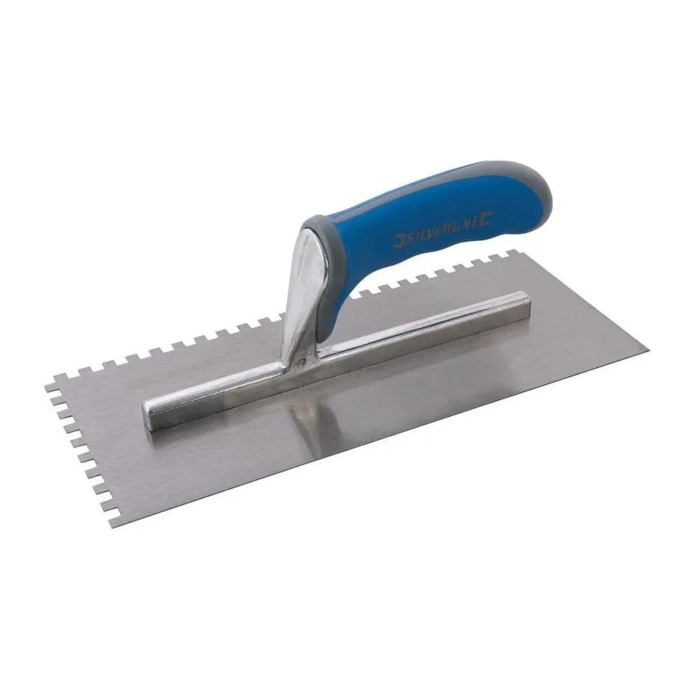 Silverline Adhesive Trowel Soft-Grip 280 x 120mm - 6mm Teeth 880084  White Rose Tools