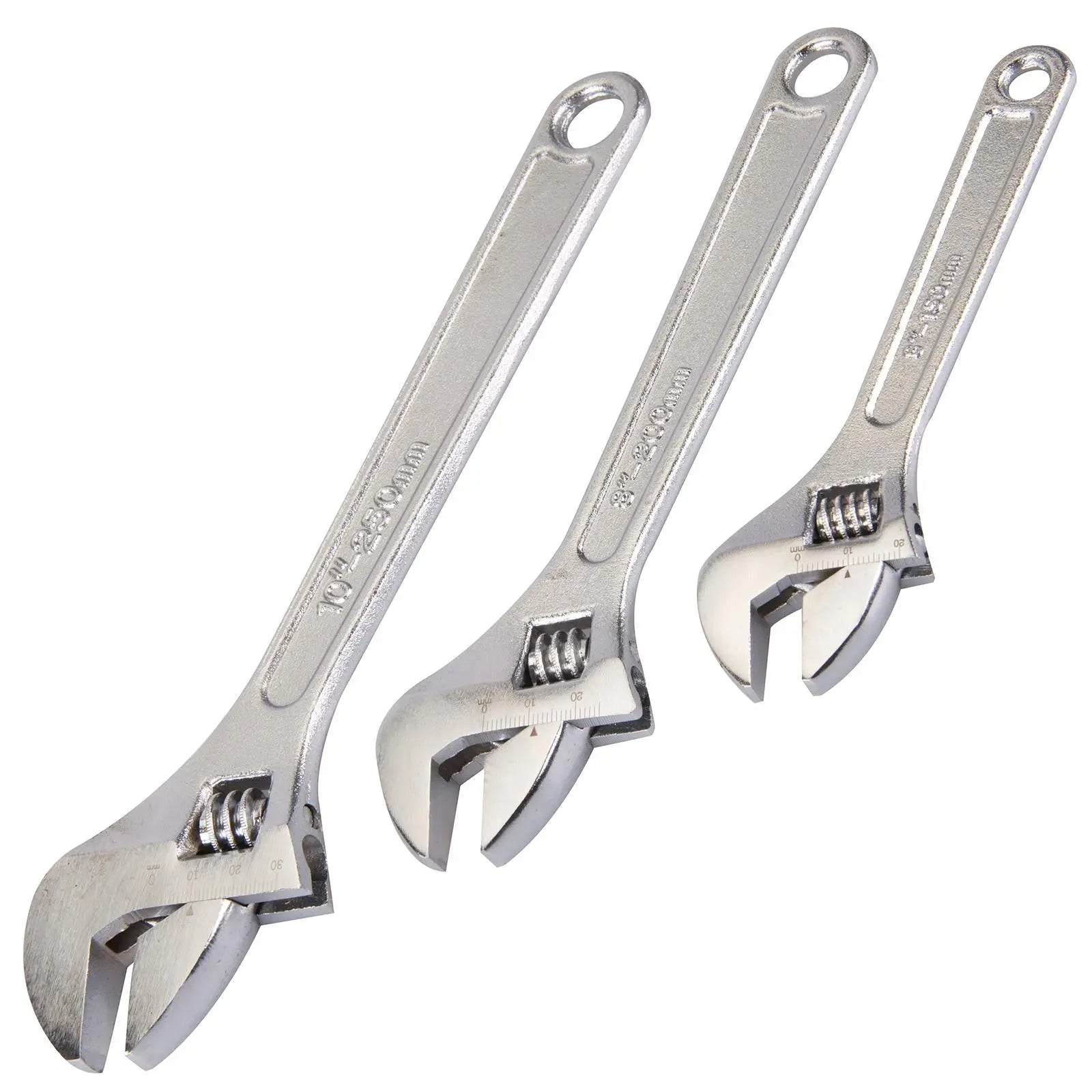 Silverline Adjustable Wrench Set 3 Piece 150mm 200mm and 250mm 