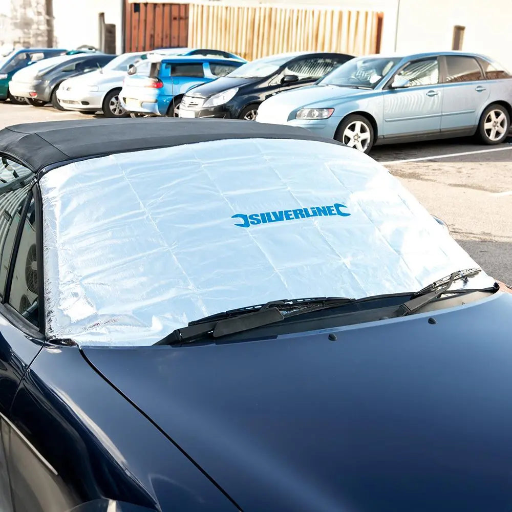 Silverline Aluminium Foil Windscreen Cover 1700 x 700mm Snow Frost Sun Shade Car 