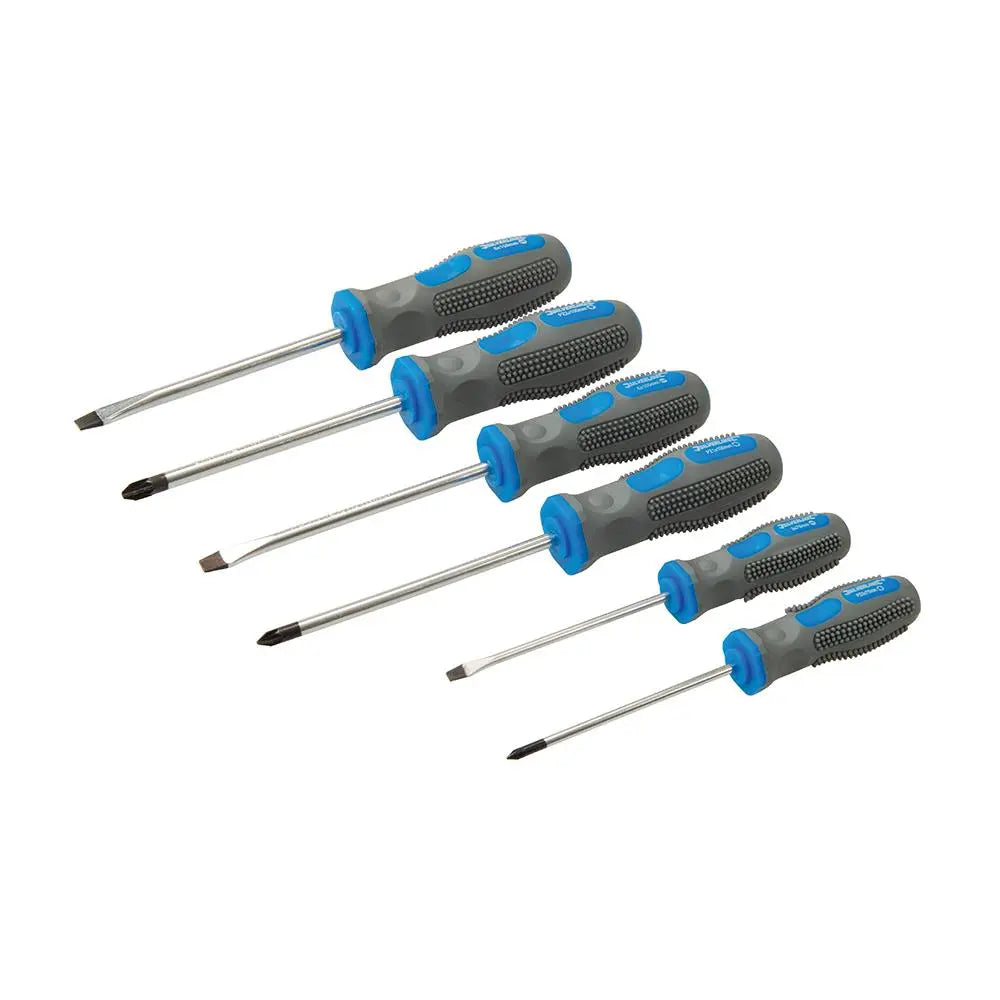 Silverline Assorted Screwdriver Set Slotted Phillips 6 Piece General Purpose 