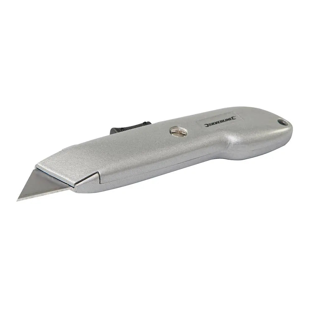 Silverline Automatic Retractable Safety Knife 140mm Cutting Blade 