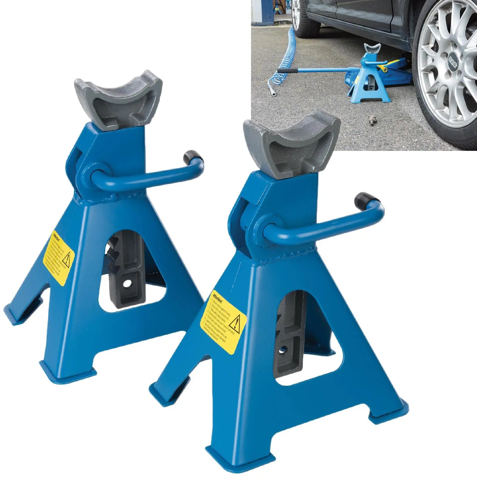 Silverline Axle Stand Set 2 Piece 3 Tonne Lifting Capacity 