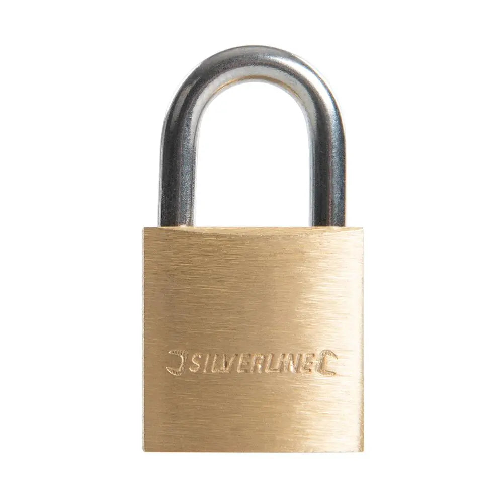 Silverline Brass Padlock 20mm MSS01  White Rose Tools