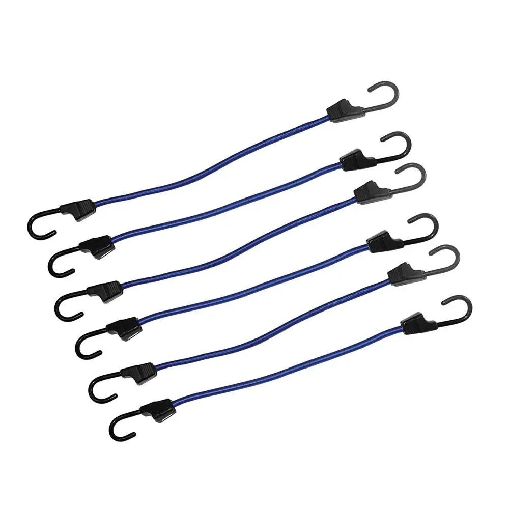 Silverline Bungee Cords Elastic 6 Pack Steel Hooks - Choose Length  White Rose Tools