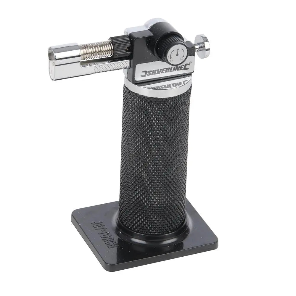 Silverline Butane Gas Torch Degree Lighter Adjustable Flame Refillable Craft Work 