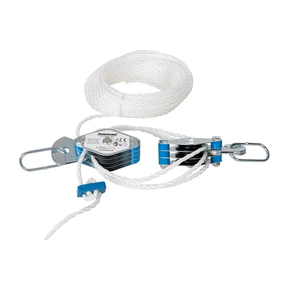 Silverline Cable Pulley Set 180kg 633957  White Rose Tools