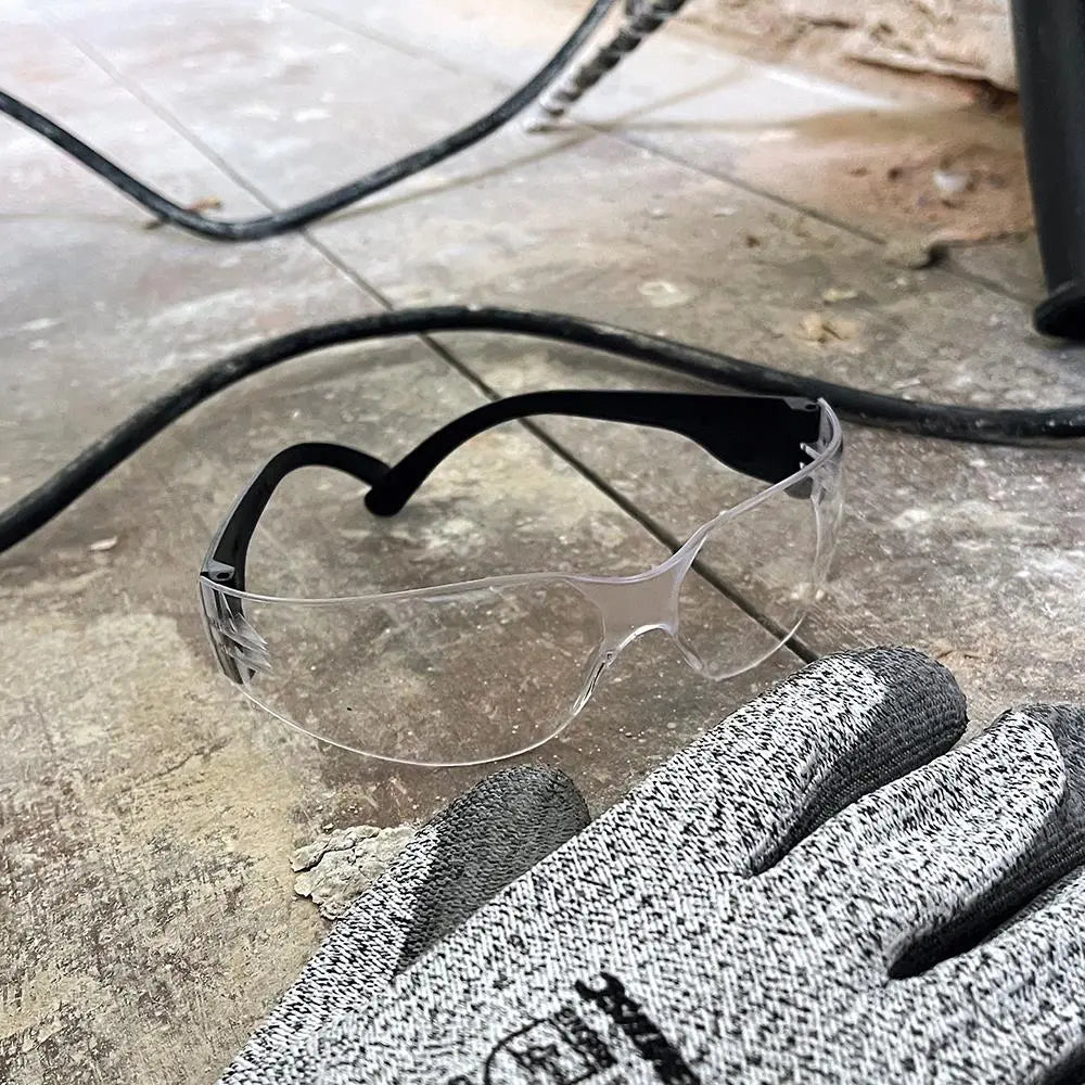 Silverline Clear Wraparound Safety Glasses  UV Impact Resistant 