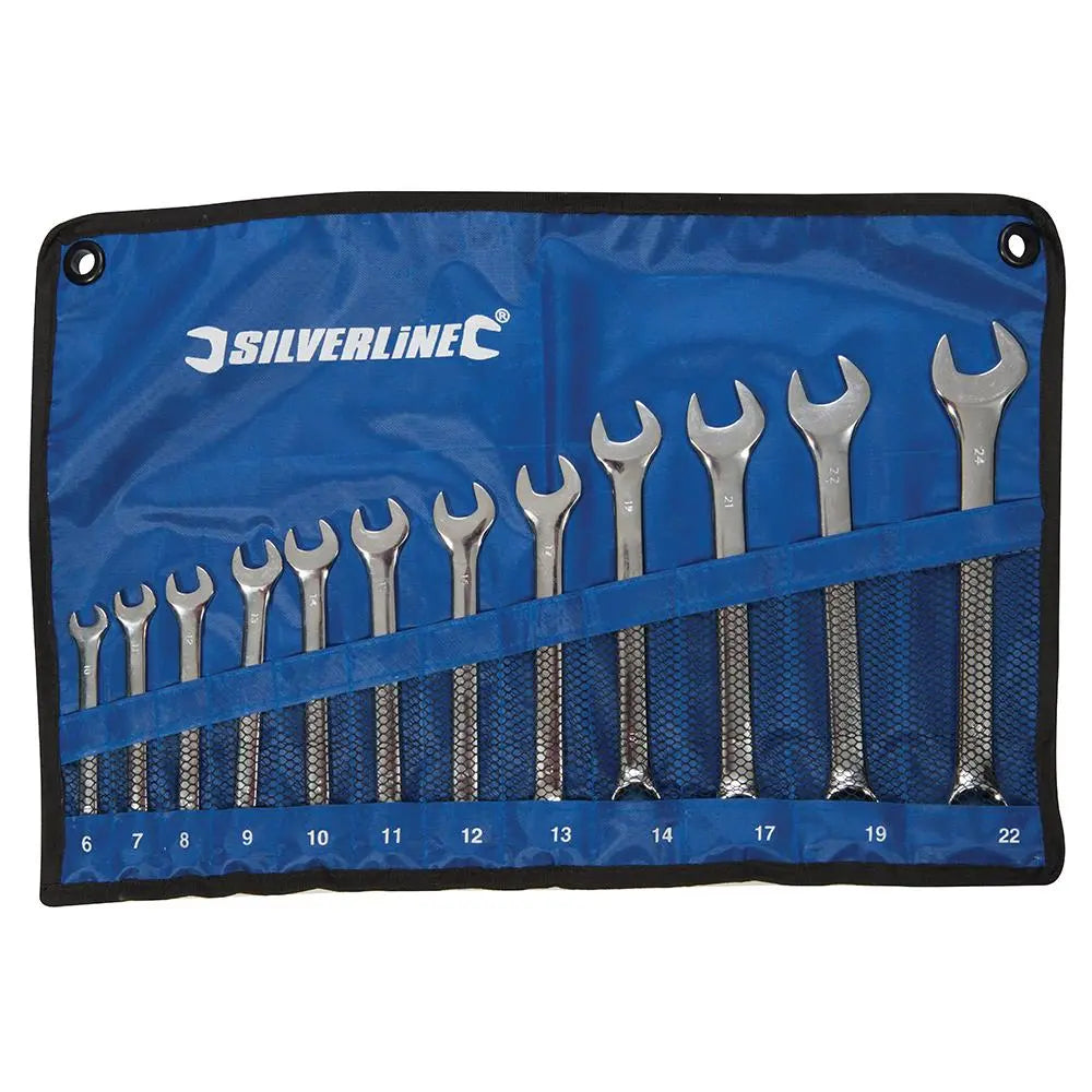Silverline Combination Spanner Set 12pce 6 - 22mm 633799  White Rose Tools