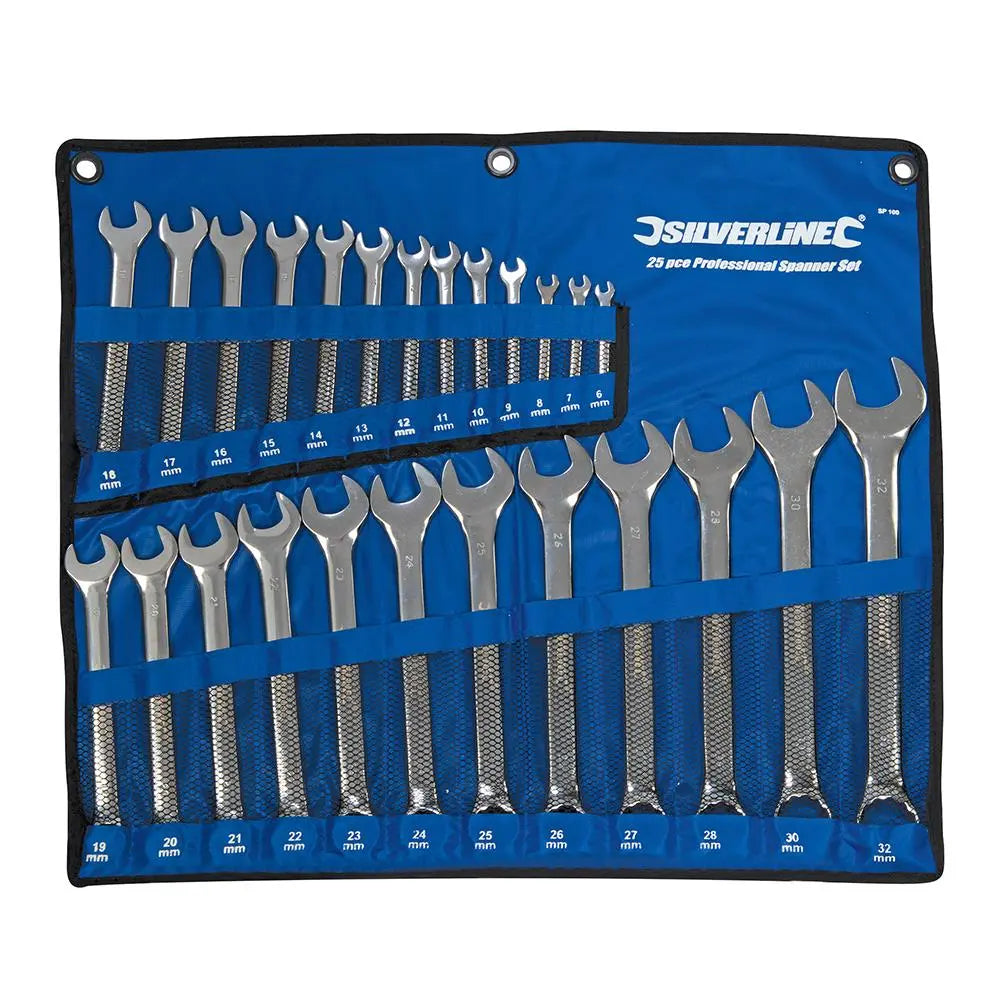 Silverline Combination Spanner Set 25pce 6 - 32mm SP100  White Rose Tools