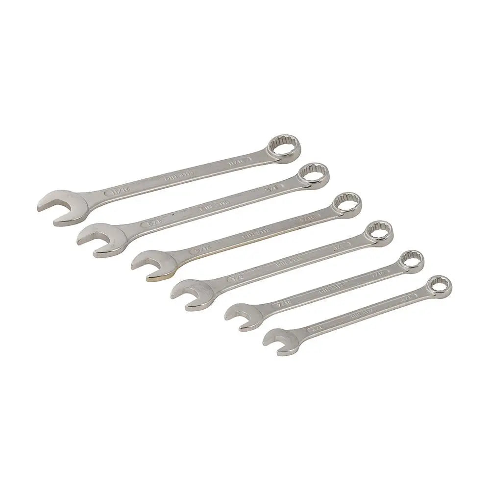 Silverline Combination Spanner Set 6pce 3/8" - 11/16" AF SP20  White Rose Tools