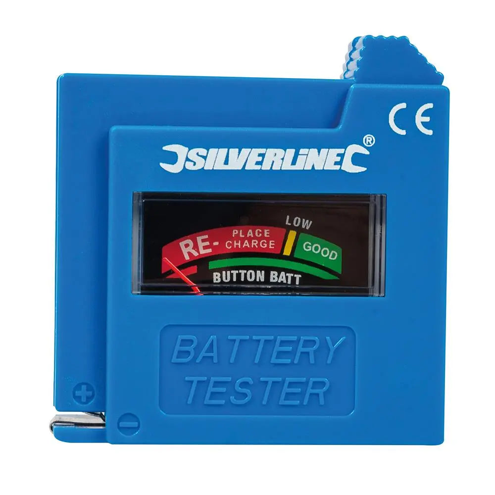 Silverline Compact Battery Tester 1.5/9V, AAA, AA, D, C Charge Level Display 