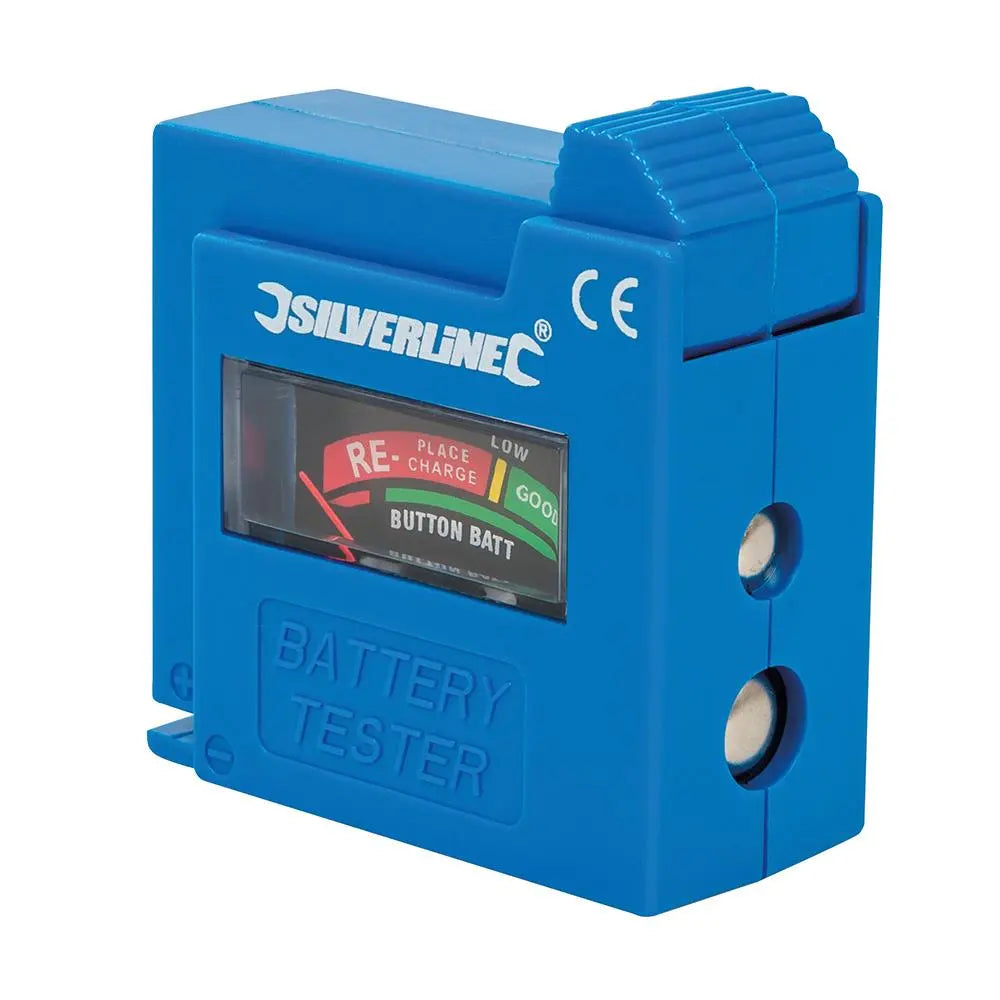 Silverline Compact Battery Tester 1.5/9V, AAA, AA, D, C Charge Level Display 