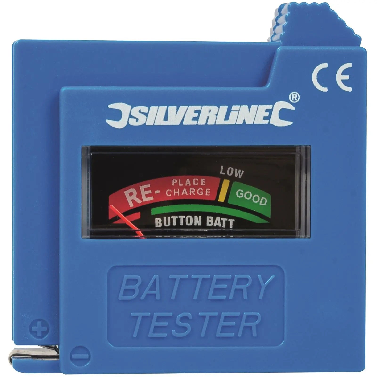Silverline Compact Battery Tester 1.5/9V, AAA, AA, D, C Charge Level Display 